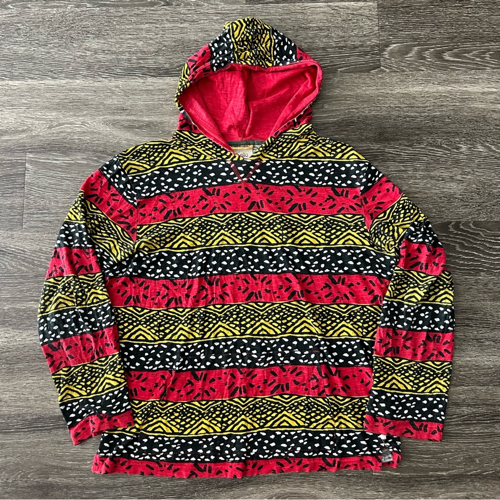Koto Urban Outfitters Mens M Pullover Hoodie Shirt Black Red Yellow Tribal